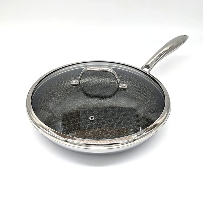 Hybrid Stainless Steel Frying Pan with Hexagon Surface - Image 2