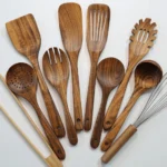 100% Teak Wooden Cooking Utensils - 10-Piece Set