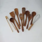 100% Teak Wooden Cooking Utensils - 10-Piece Set - Image 4