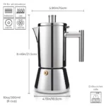 CARVER Milano Stainless Steel Stovetop Espresso Maker – Induction Compatible Moka Pot - Image 4