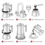 CARVER Milano Stainless Steel Stovetop Espresso Maker – Induction Compatible Moka Pot - Image 6